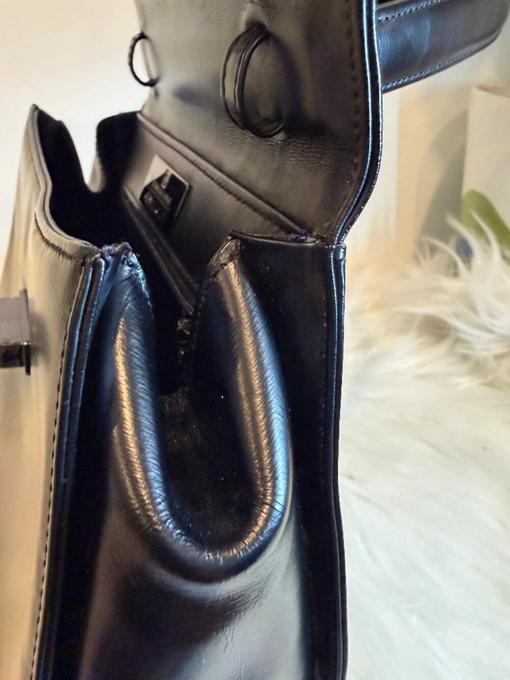 Vintage Givenchy Black Box Leather Top Handle - Picture 6 of 13